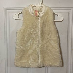 Faded Glory girl size 6-6x cream colored puffer vest shimmery sparkly winter